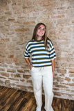 Olive Striped Top
