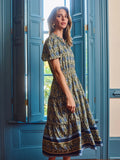 Olive Floral Midi Dress