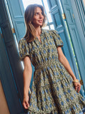 Olive Floral Midi Dress