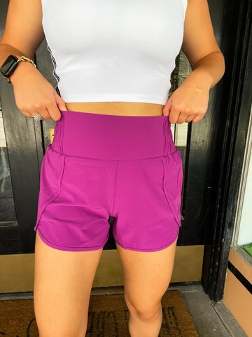 Purple Basic Girl Active Shorts