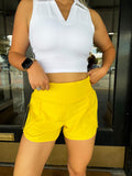 Yellow Basic Girl Athletic Shorts