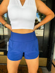 Blue Basic Girl Active Shorts