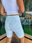 Lime & Grey Biker Shorts