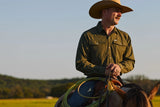 Olive Green Long Sleeve Pearl Snap