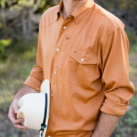 Western Field Shirt- Burnt Orange