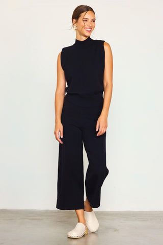 Knit Wide Leg Pants- Black