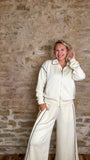 Cream Comy Zip Top