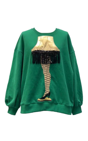 Sparkle Green Leg Lamp Sweatshirt