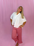 Red Checkered Ruffle Pants