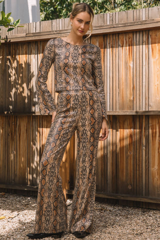 Python Sequin Flared Pants