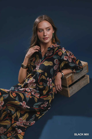Fall Floral Midi Dress