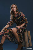 Fall Floral Midi Dress