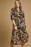Fall Floral Midi Dress