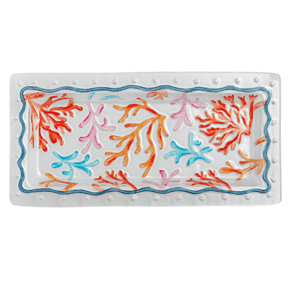 Coral Glass Platter