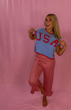 Red Checkered Ruffle Pants