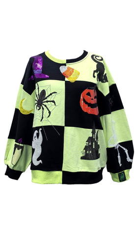 QOS Halloween Checkered Sweatshirt