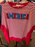 America Sparkle Striped Top