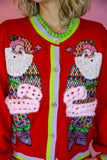 Rainbow Santa Cardigan- QOS