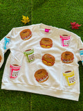 Coffee & Bagel Sparkle Sweatshirt