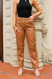 Toffee Vegan Leather Pants