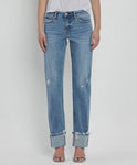 Mid Rise Cuffed Jeans