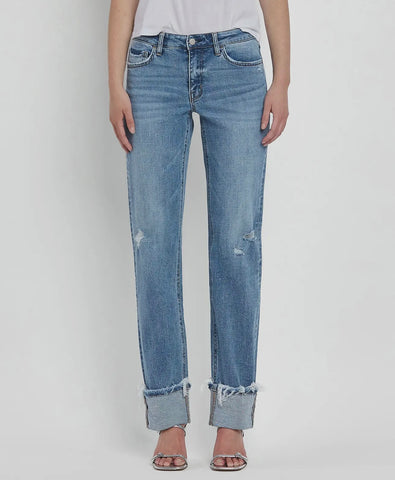 Mid Rise Cuffed Jeans