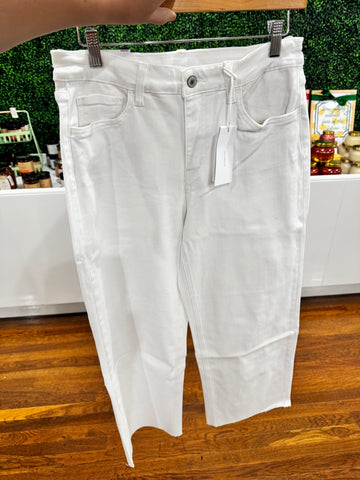 High Rise White Cropped Jeans