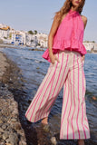 Pink Ruffle Halter Top