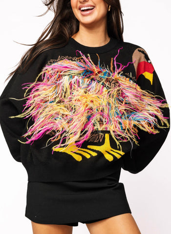 QOS Feather Turkey Sweater