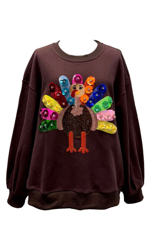 QOS Sparkle Turkey Sweatshirt