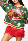 Santa Sleigh Sparkle Sweatshirt