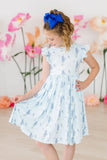 Texas Bluebonnets Twirl Girls Dress