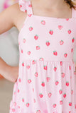 Strawberries Ruffle Girls Dress