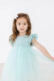 Sage Shimmer Girls Dress