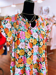 Curvy Floral Black Mix Dress
