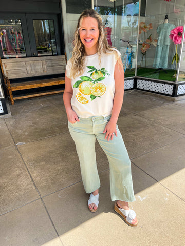 Sage Green Denim Jeans