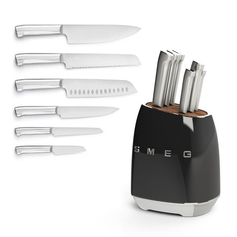 Smeg Knife Block & Knives Set (Set of 7)