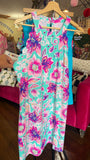 Scalloped Mint Floral Dress