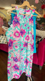 Scalloped Mint Floral Dress