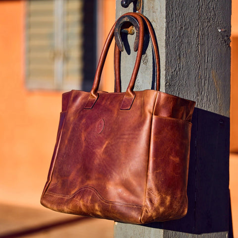 Leather Carryall Bag- Oak