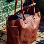 Leather Carryall Bag- Oak
