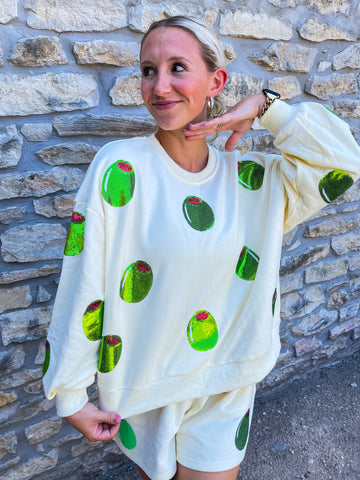 Olive Sparkle Sweatshirt