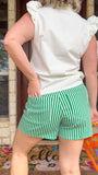 Green Striped Shorts