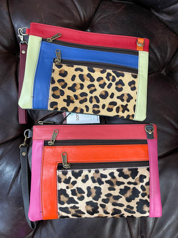 Neon Animal Wristlet/Crossbody