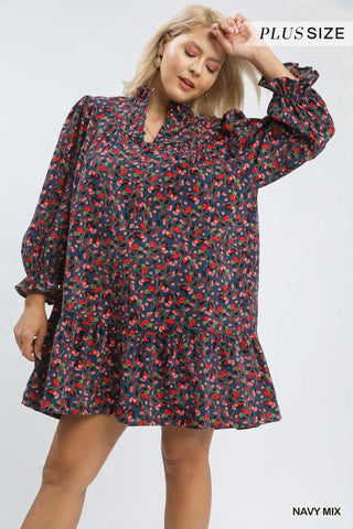 Curvy Navy Corduroy Dress