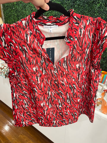 Marley Tiger Top- Black & Red
