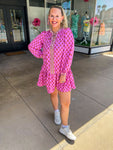 Floral Foulard Pink Dress
