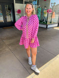 Floral Foulard Pink Dress