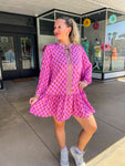 Floral Foulard Pink Dress