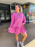 Floral Foulard Pink Dress